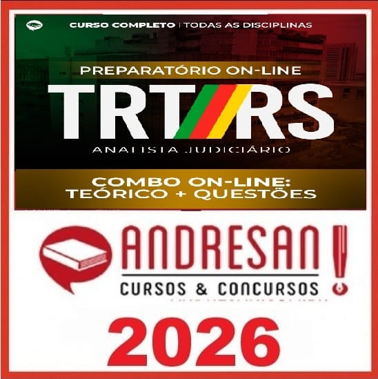 Combo TRT-RS - Analista Judiciário - Teórico + Resolução de Questões Andresan 2026 1 TRT-RS