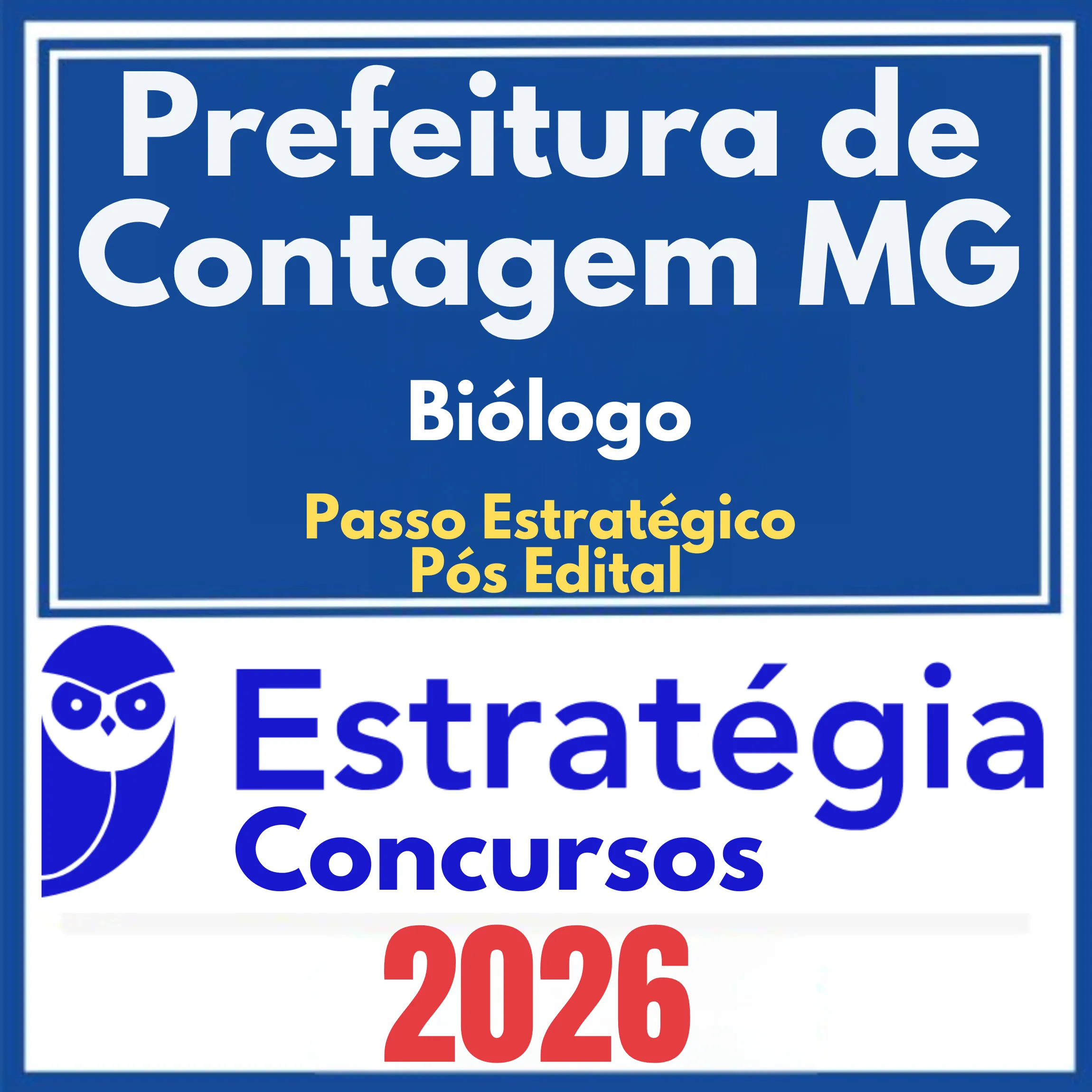 Prefeitura de Contagem MG (Biólogo + Passo) Pós Edital - Estratégia 2026 1 pref-contagem-biologo