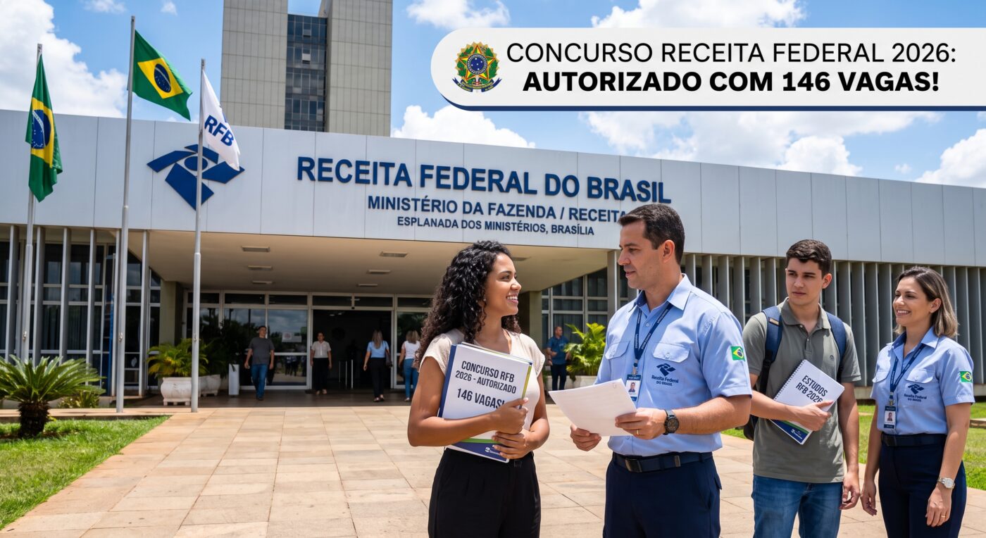 Concurso Receita Federal 2026: autorizado com 146 vagas! 1 Receita Federal 2026